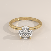 Classic Solitaire in 14k Yellow Gold with a round cut diamond