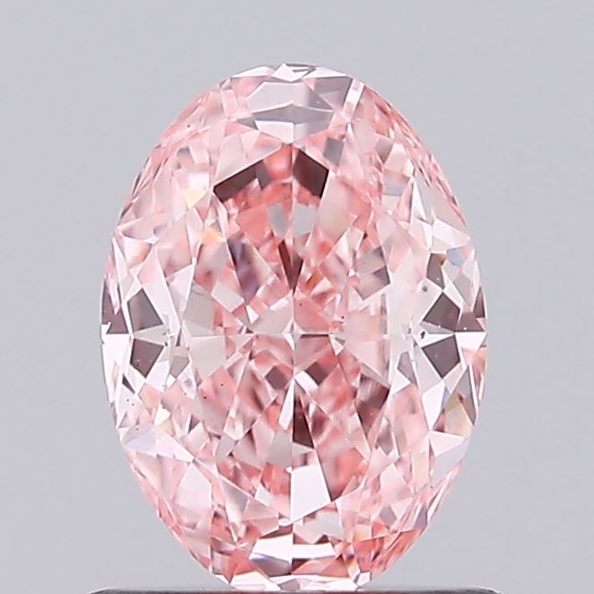 0.99 ct Fancy Vivid Pink Oval Lab Grown Diamond · VS1 · IGI Certified
