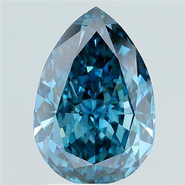 3.45 ct Fancy Vivid Blue Pear Lab Grown Diamond · SI1 · IGI Certified