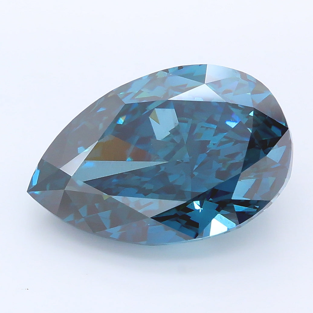 5.85 ct Fancy Deep Blue Pear Lab Grown Diamond · SI1 · IGI Certified