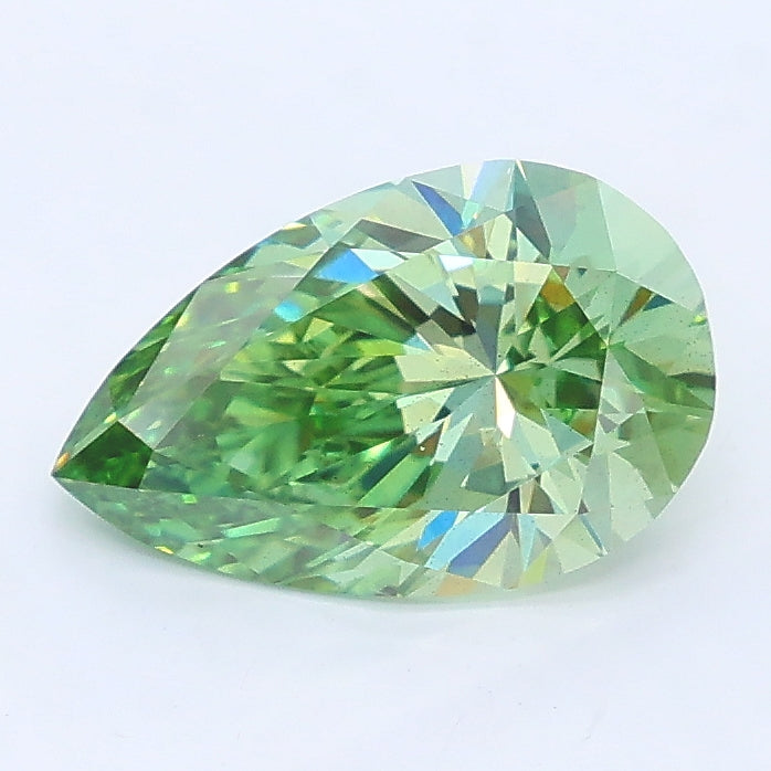 1.54 ct Fancy Vivid Green Pear Lab Grown Diamond · SI1 · IGI Certified