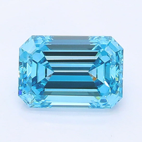0.91 ct Fancy Vivid Blue Emerald Lab Grown Diamond · VS2 · IGI Certified