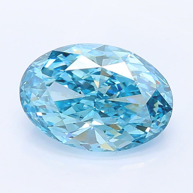 1.51 ct Fancy Vivid Blue Oval Lab Grown Diamond · VS2 · IGI Certified
