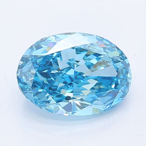 1.08 ct Fancy Vivid Blue Oval Lab Grown Diamond · VS2 · IGI Certified