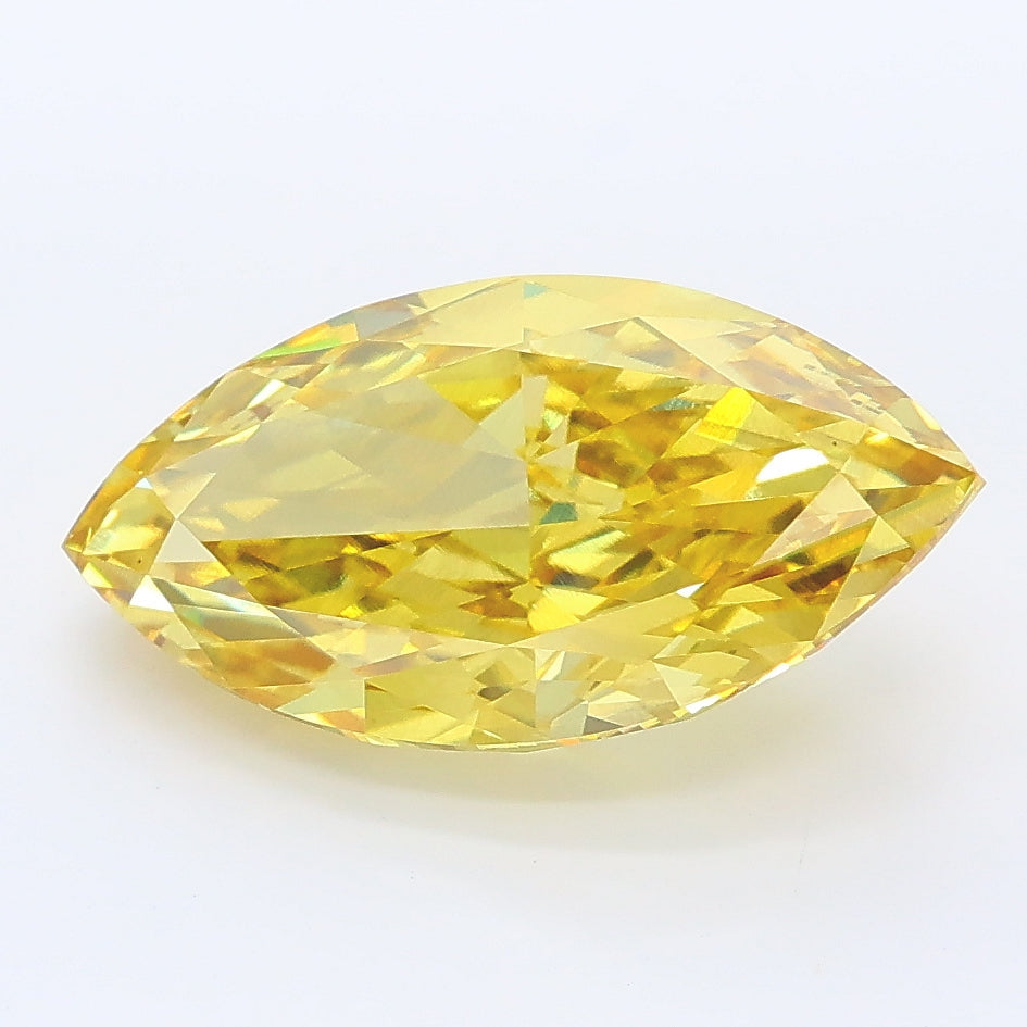 3.56 ct Fancy Intense Yellow Marquise Lab Grown Diamond · VS1 · IGI Certified