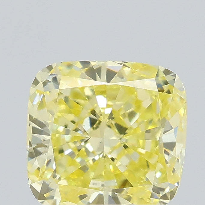 0.49 ct Fancy Intense Yellow Cushion Lab Grown Diamond · VS1 · IGI Certified